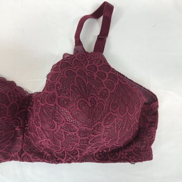 TORRID CURVE ~ WOMENS 40C ~ MAROON LACE NO WIRE BRA - Picture 3 of 4